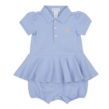 Clothing Girl Short Dresses Polo Ralph Lauren SS PEPLUM BU-ONE PIECE-SHORTALL Blue / Sky / Blue / Purple