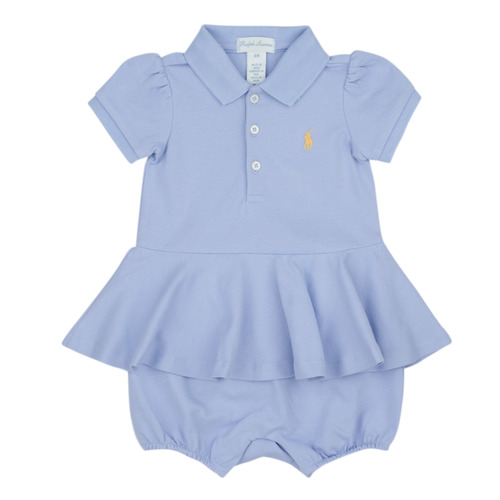 Clothing Girl Short Dresses Polo Ralph Lauren SS PEPLUM BU-ONE PIECE-SHORTALL Blue / Sky