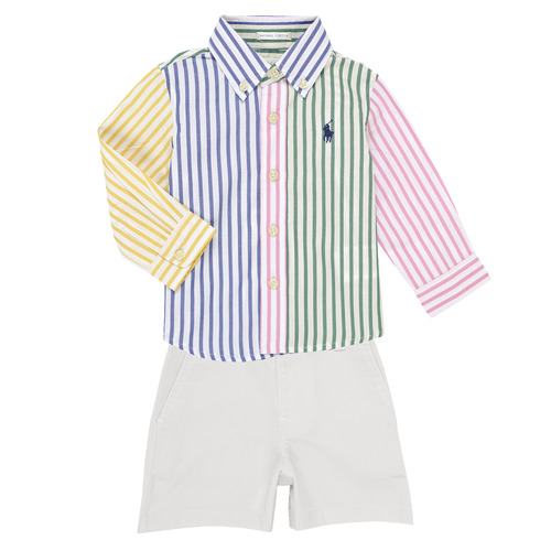 Clothing Boy Sets & Outfits Polo Ralph Lauren LS BD FNSHRT-SETS-SHORT SET Multicolour