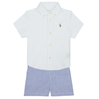Clothing Boy Sets & Outfits Polo Ralph Lauren SSBDSRTSET-SETS-SHORT SET Blue / Sky / White