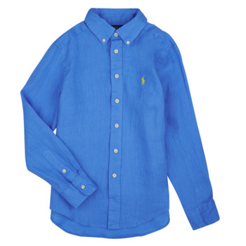 Clothing Boy Long-sleeved shirts Polo Ralph Lauren CLBDPPC-SHIRTS-SPORT SHIRT Blue / Harbour / Island / Blue