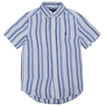 Clothing Boy Short-sleeved shirts Polo Ralph Lauren  Blue / Sky / White
