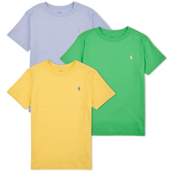 Clothing Children Short-sleeved t-shirts Polo Ralph Lauren 3PKCNSSTEE-SETS-GIFT BOX SET Blue / Green / Yellow / Bl / Purple / Oasis / Yellow