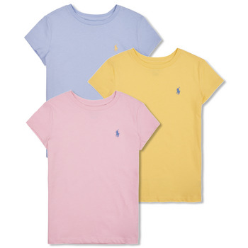 Clothing Girl Short-sleeved t-shirts Polo Ralph Lauren TEE BUNDLE-SETS-GIFT BOX SET Pink / Blue / Sky / Yellow / Pink / Blue