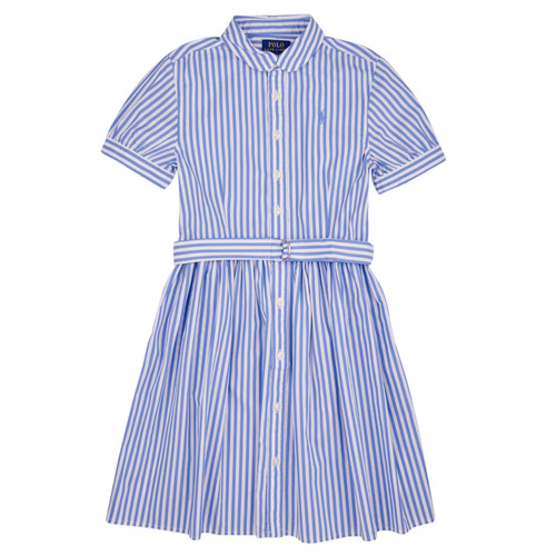 Clothing Girl Short Dresses Polo Ralph Lauren FAHARLIDRSS-DRESSES-DAY DRESS Blue / White