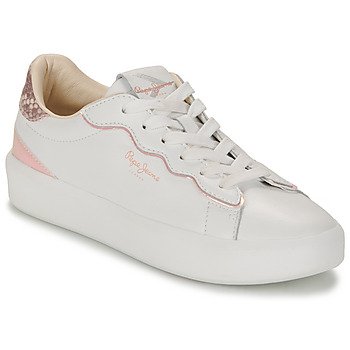 Shoes Women Low top trainers Pepe jeans DOBBIE SEAL White / Pink