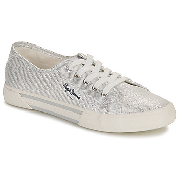 Shoes Women Low top trainers Pepe jeans BRADY PARTY W Silver