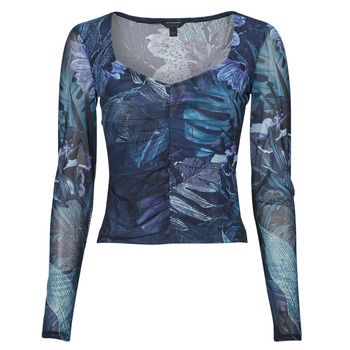 Clothing Women Tops / Blouses Guess SHIRRED REYLA MESH Multicolour