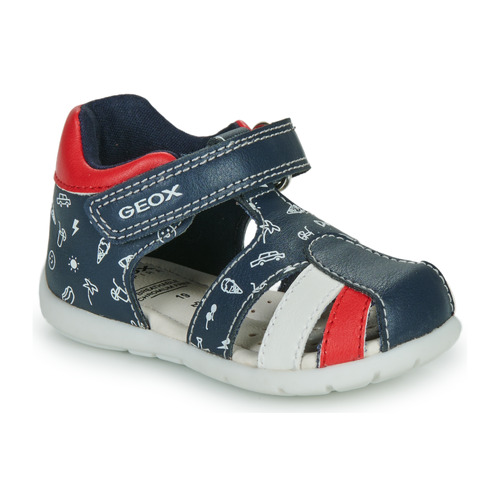 Shoes Boy Sandals Geox B ELTHAN BOY Marine / Red / White