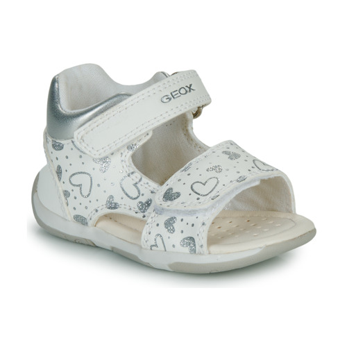 Shoes Girl Sandals Geox B SANDAL TAPUZ GIRL White