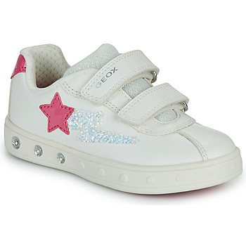 Shoes Girl Low top trainers Geox J SKYLIN GIRL White / Pink