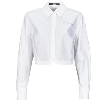 Karl Lagerfeld crop poplin shirt White