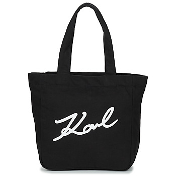 Bags Women Shopping Bags / Baskets Karl Lagerfeld K/SIGNATURE CANVAS SHOPPER Black