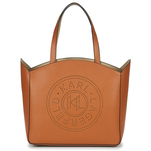 Bags Women Shopping Bags / Baskets Karl Lagerfeld K/CIRCLE LG TOTE PERFORATED Cognac