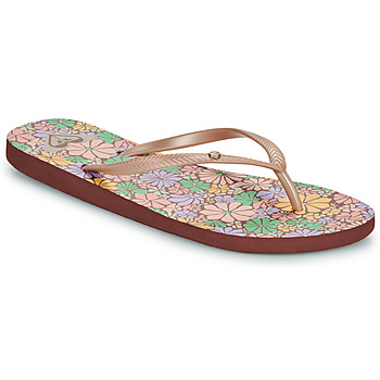 Shoes Women Flip flops Roxy BERMUDA PRINT Pink / Multicolour