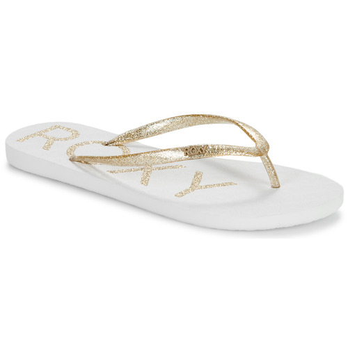 Shoes Women Flip flops Roxy VIVA SPARKLE White / Gold