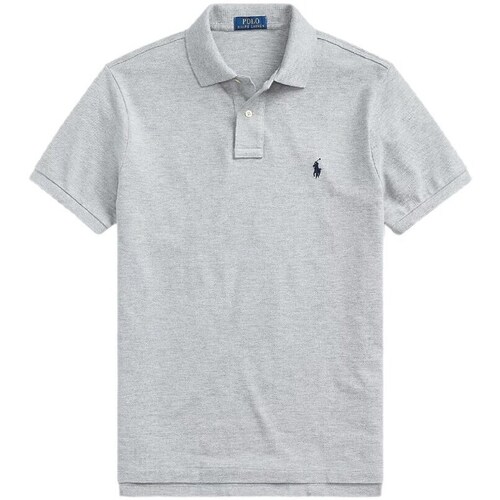 Clothing Men Short-sleeved t-shirts Ralph Lauren Polo Slim Fit Mesh Grey