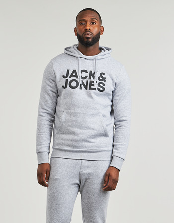 Clothing Men Sweaters Jack & Jones JJECORP LOGO SWEAT HOOD Grey