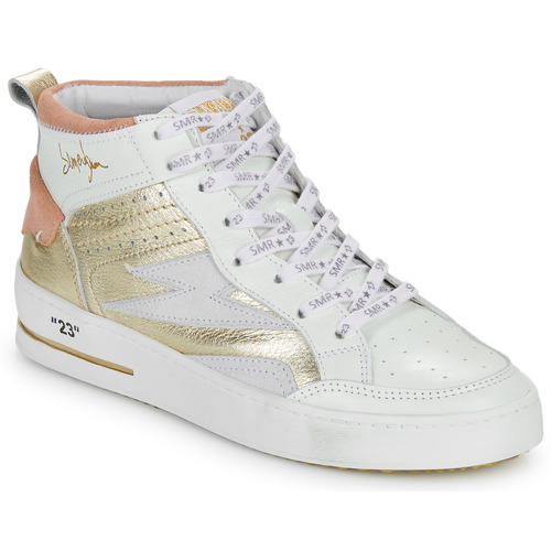 Shoes Women Hi top trainers Semerdjian MISTRAL White / Pink / Gold