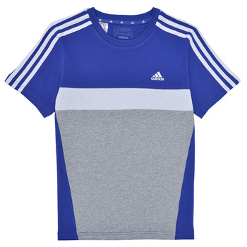 Clothing Boy Short-sleeved t-shirts Adidas Sportswear J 3S TIB T Blue / White / Grey
