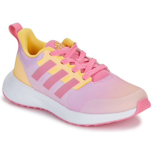 Shoes Girl Low top trainers Adidas Sportswear FortaRun 2.0 K Pink / Yellow