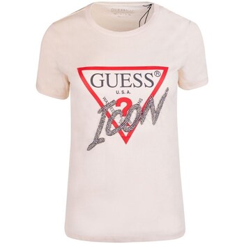 Clothing Women Short-sleeved t-shirts Guess W3BI42I3Z14G1F8 Cream