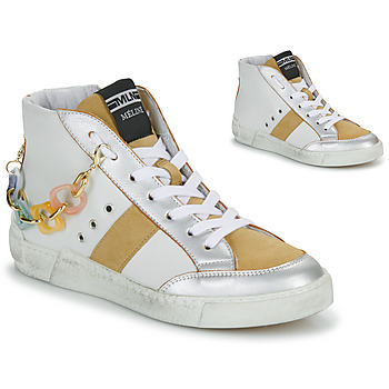 Shoes Women Hi top trainers Meline  White / Brown / Silver