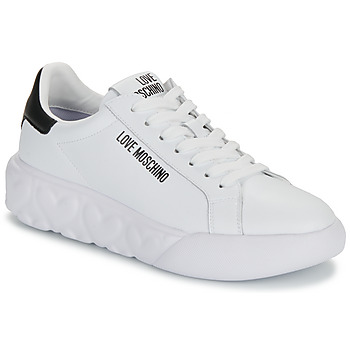 Shoes Women Low top trainers Love Moschino HEART LOVE White / Black