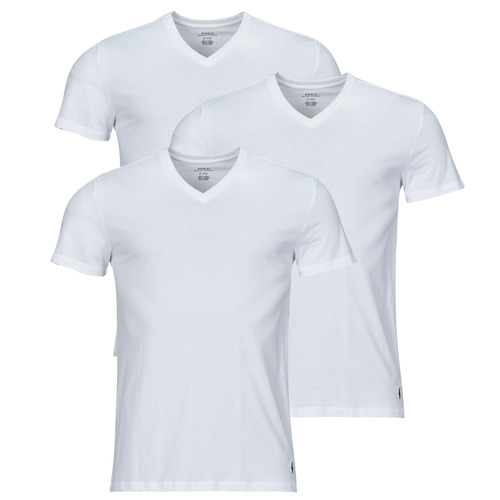 Clothing Men Short-sleeved t-shirts Polo Ralph Lauren S / S V-NECK-3 PACK-V-NECK UNDERSHIRT White / White / White
