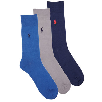 Shoe accessories Socks Polo Ralph Lauren 84023PK-MERC 3PK-CREW SOCK-3 PACK Marine / Grey / Blue