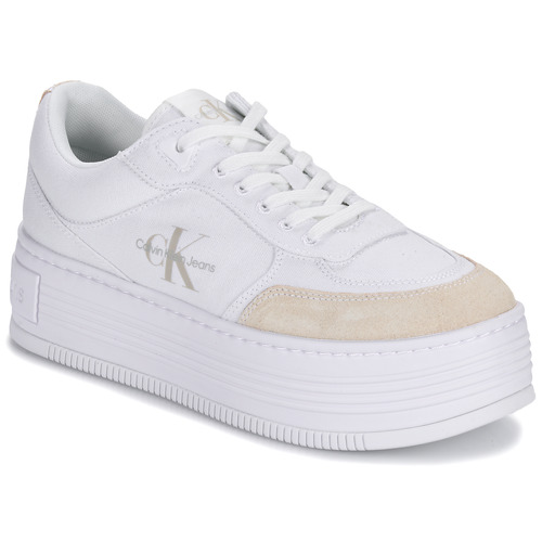 Shoes Women Low top trainers Calvin Klein Jeans BOLD PLATF LOW LACE MIX ML BTW White
