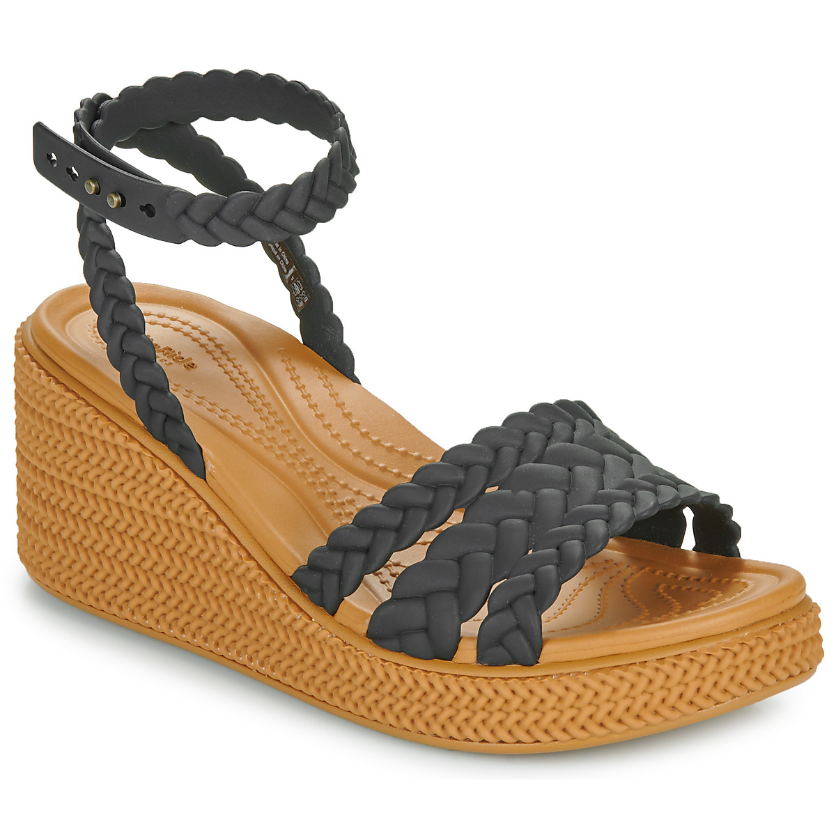 Crocs Brooklyn Woven Ankle Strap Wdg Black