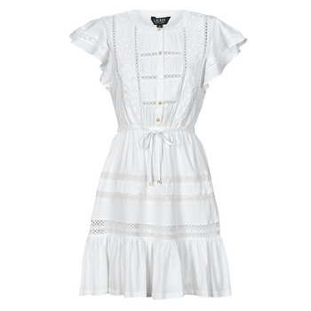 Clothing Women Short Dresses Lauren Ralph Lauren TANVEITTE-SHORT SLEEVE-DAY DRESS White
