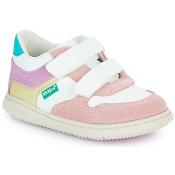 Shoes Girl Low top trainers Kickers KICKMOTION Beige / Pink / Yellow