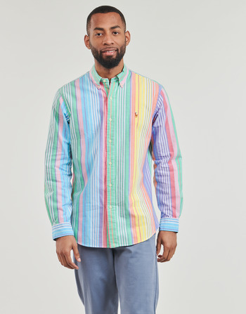Clothing Men Long-sleeved shirts Polo Ralph Lauren CHEMISE COUPE DROITE EN OXFORD Multicolour