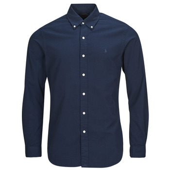 Clothing Men Long-sleeved shirts Polo Ralph Lauren CHEMISE COUPE DROITE EN SEERSUCKER Blue / Green / Navy