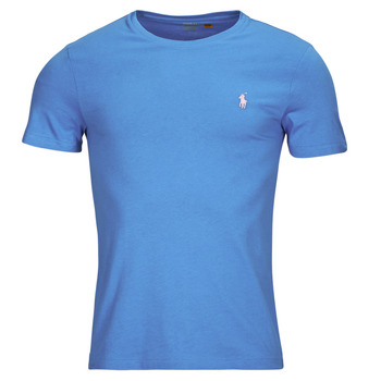 Clothing Men Short-sleeved t-shirts Polo Ralph Lauren T-SHIRT AJUSTE EN COTON Blue / New / England / Blue