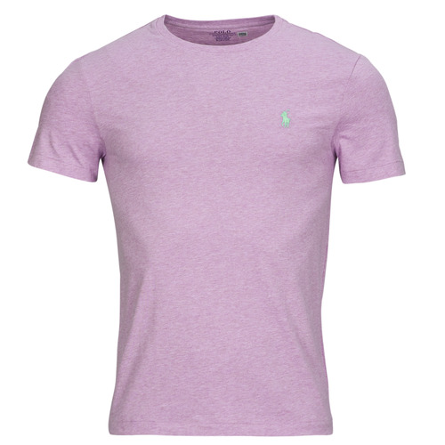 Clothing Men Short-sleeved t-shirts Polo Ralph Lauren T-SHIRT AJUSTE EN COTON Purple
