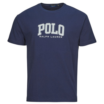 Clothing Men Short-sleeved t-shirts Polo Ralph Lauren T-SHIRT AJUSTE EN COTON SERIGRAPHIE POLO RALPH LAUREN Marine / Cruise / Navy