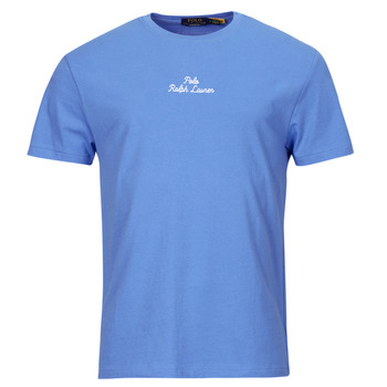 Clothing Men Short-sleeved t-shirts Polo Ralph Lauren T-SHIRT AJUSTE EN COTON POLO RALPH LAUREN CENTER Blue / Pop / Blue / Blue