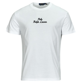 Clothing Men Short-sleeved t-shirts Polo Ralph Lauren T-SHIRT AJUSTE EN COTON POLO RALPH LAUREN CENTER White / White
