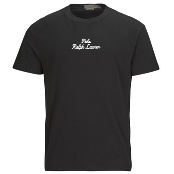Clothing Men Short-sleeved t-shirts Polo Ralph Lauren T-SHIRT AJUSTE EN COTON POLO RALPH LAUREN CENTER Black /  black
