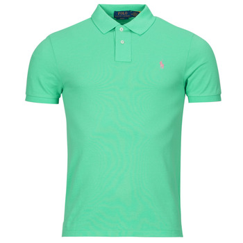 Clothing Men Short-sleeved polo shirts Polo Ralph Lauren POLO AJUSTE SLIM FIT EN COTON BASIC MESH Green / Sunset / Green