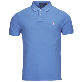 Clothing Men Short-sleeved polo shirts Polo Ralph Lauren POLO COUPE DROITE EN COTON BASIC MESH Blue / Sky / New / England / Blue