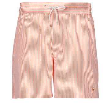 Clothing Men Trunks / Swim shorts Polo Ralph Lauren MAILLOT DE BAIN A RAYURES EN SEERSUCKER Orange