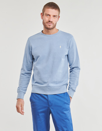 Clothing Men Sweaters Polo Ralph Lauren SWEATSHIRT COL ROND EN MOLLETON Blue / Sky / Blue