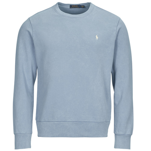 Clothing Men Sweaters Polo Ralph Lauren SWEATSHIRT COL ROND EN MOLLETON Blue / Sky