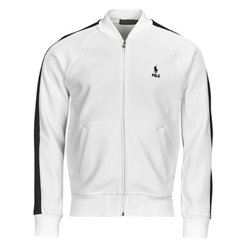 Clothing Men Track tops Polo Ralph Lauren BOMBER AVEC BANDES White / Black / White / Multi