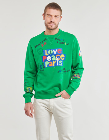 Clothing Men Sweaters Polo Ralph Lauren SWEATSHIRT WELCOME IN PARIS Green / Multicolour / Cruise / Green