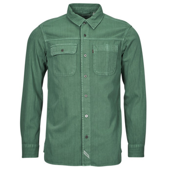 Clothing Men Long-sleeved shirts Levi's LS AUBURN WORKER Green / Forest / Garment / Dye